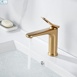 Смеситель для раковины SHEVANIK S4701G матовое золото