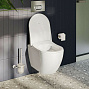 Комплект инсталляции с унитазом VITRA Mia Round 9856B003-7200 безободковый , хром матовый , сид.микр