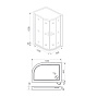 Душевое ограждение GOOD DOOR INFINITY R-120-G-CH (120*80*185 см) стекло матовое 6 мм
