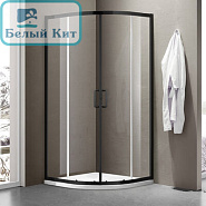 Душевое ограждение SANTREK AQUA Iris-R-900-C-Matt Black 900*900*1850 Радиус стекло Прозр 6мм, профил