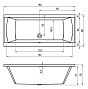 Ванна RIHO акриловая "JULIA" 180х80х48см на каркасе 