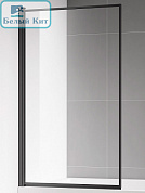 Душевая шторка ванну 800*1400мм., стекло 6мм, цвет профиля матовый черный AQM2859-R