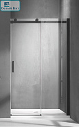 Душевая дверь раздвижная SANTREK AQUA Evo-DF-1500-С-Matt Black  1500*1950 Прямое, стекло Прозр. 8мм