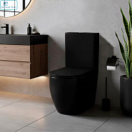 Унитаз-компакт Azario Cobalt-Black AZ-6089A-MB 610x360x805 безободковый ТОРНАДО