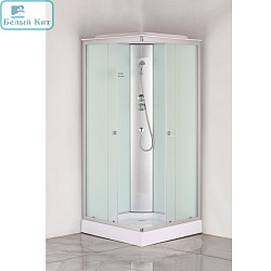 Душевая кабина Loranto CS-6491F(CS-8072) 90х90х215, белая, квадратная, стекло 4мм, поддон 13см
