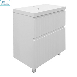 Тумба AZARIO напольная "Viola 80/2H" белая матовая с раковиной Астория-80 CS00097140