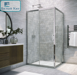 Душевое ограждение AQUATEK 10020CH+ARI WA 10020CH 100*100 см хром профиль прозрачное стекло 6 мм
