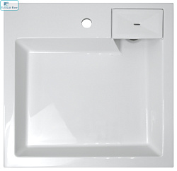 Умывальник над стиральной машинкой AZARIO Slim 600х600х110 литьевой мрамор, белая с сифоном