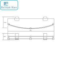 Полка стеклянная с бортиком WK К-5044 (5024) LEINE