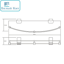 Полка стеклянная с бортиком WK К-5044 (5024) LEINE