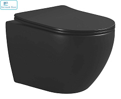 Унитаз подвесной AZARIO AZ-0046-MB GRADO безободковый с сиденьем микролифт ЧЕРНЫЙ МАТОВЫЙ
