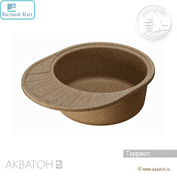 Мойка АКВАТОН "ЧЕЗАНА-57" ТЕРРАКОТОВЫЙ 570х440 мм овальная