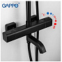 Душевая система GAPPO G2491-6 черная с термостатом (ГОРЯЧАЯ ВОДА СЛЕВОЙ СТОРОНЫ)