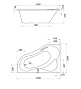 Ванна SANTEK акриловая "ИБИЦА" 150х100 левая на каркасе с панелью
