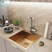 МОЙКА НАСТОЛ.МОНТАЖ 50Х50 (3,0) ВЫП 3 1/2 MIXLINE PRO 20СМ С СИФОНОМ (БРОНЗА) код 550549