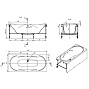 Ванна акриловая ROCA MADEIRA 180х80 на каркасе с сифоном