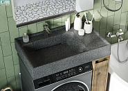 Умывальник над стиральной машинкой "Рейн-80" Графит 800*500*138 мм с кронштейнами (машинка до 40 см)