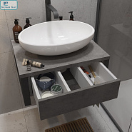 Тумба МАРКА №1 подвесная  "Grunde Loft 60" бетон темно-серый