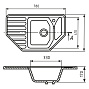 Мойка ML-GM24 угловая с крылом, черная (308), 490*780*170мм