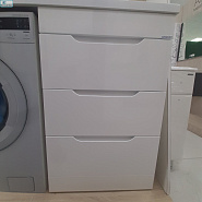 Тумба MIRSANT под стиральную машину "SOHO-60 Quadro" белая 3 ящика 