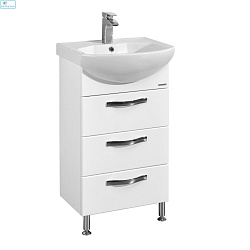 Тумба  АКВАТОН напольная "АРИЯ-50Н" белая БЕЗ РАКОВИНЫ Смайл-50