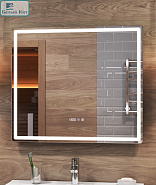 Зеркало VIGO "Geometry" Luxe 80 см с подсветкой (часы,подогрев)