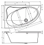 Ванна RIHO акриловая "LYRA" 140x90x46см Правая на каркасе