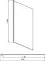 Душевая шторка AQUATEK AQ DEL SBA 08015BL 800X1500 поворотная профиль черный, стекло прозрачное 