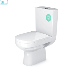 Унитаз-компакт Gesso "W103" HOME De Luxe белый с арматурой 2-й , сиденье дюропласт микролифт