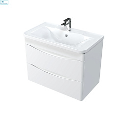 Тумба MIRSANT подвесная "Bravo 80" белая 2 ящика БЕЗ раковины Adel-80