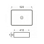 Умывальник накладной AZARIO AZ-2074B 520*410*140 мм