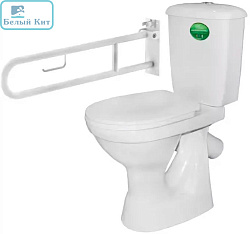 Унитаз-компакт ОК "Персона" с поручнем хром для инвалидов (выше на 5 см)