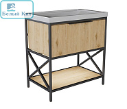 Тумба MIXLINE напольная "Бруклин-80" Дуб Бунратти с умывальником Фостер-80