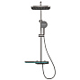 Душевая система BARSELLO BN1993D с термостатом (ГОРЯЧАЯ ВОДА СЛЕВА) графит(оружейная сталь)