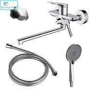 Смеситель для ванны AZARIO AZ-K1749 LURSY хром с душевым гарнитуром